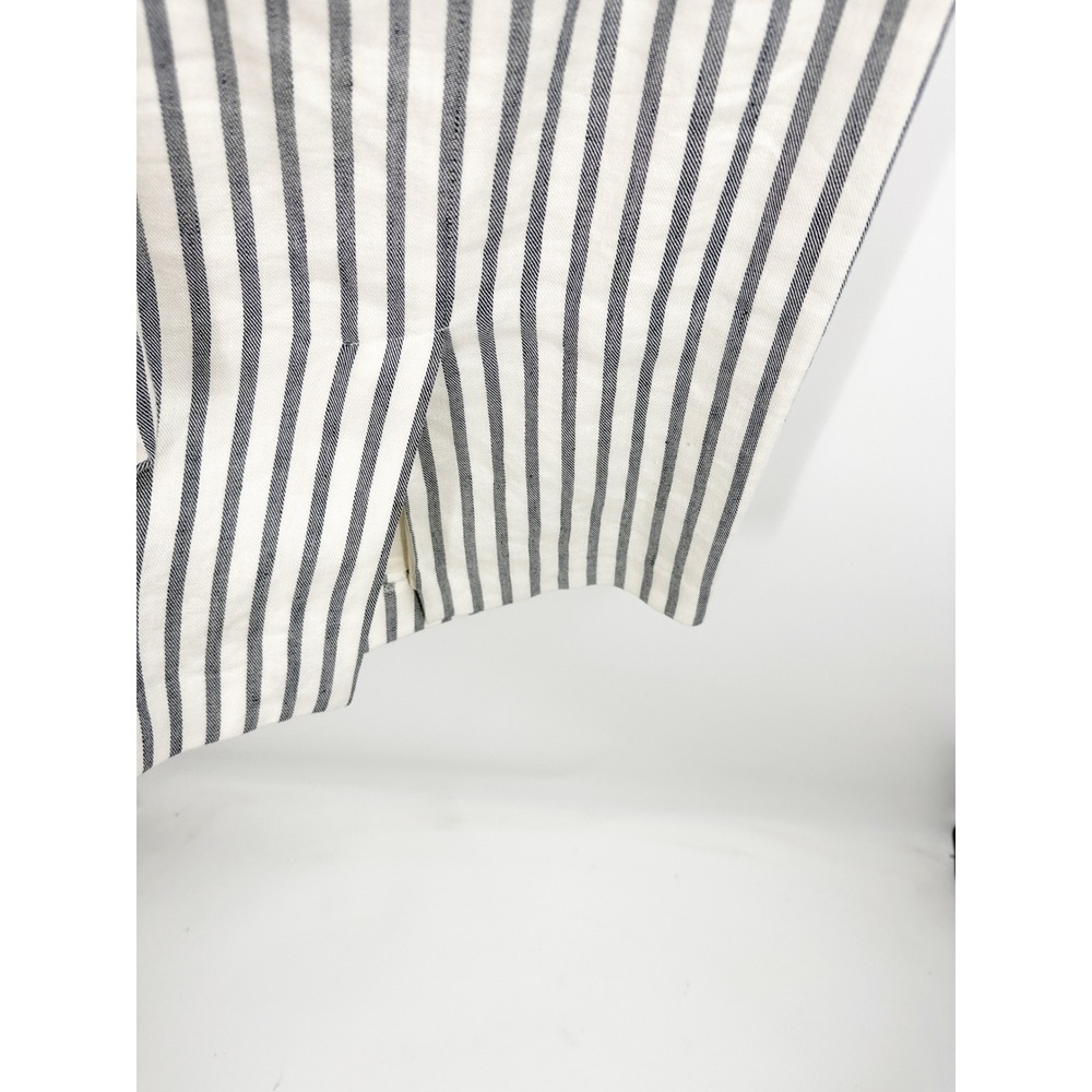 Boden Maggie Ivory Navy Blue Striped Linen Blend Sheath Midi Dress size 2 - Picture 9 of 13